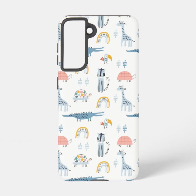 Doodle Animal Fun Pattern Samsung Galaxy S21 Case (Back)