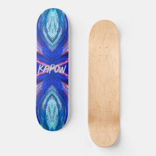 Doodle art blues and purple skateboard