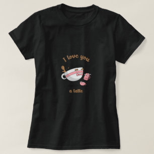 Doodle Art Cute Cartoon Coffee Couple Latte T-Shirt