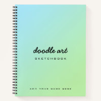 doodle art gradient green blue sketch notebook