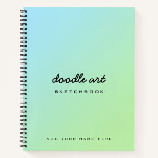 doodle art gradient green blue sketch notebook