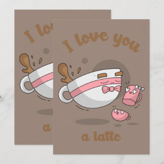 Doodle Art Latte Art Coffee Cute Cartoon Art Invitation