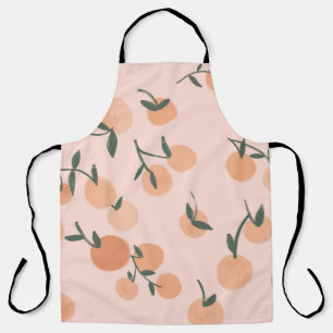 Doodle Art: Orange Cherry Vintage Pattern Apron