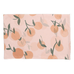 Doodle Art: Orange Cherry Vintage Pattern Pillowcase