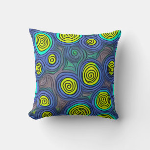 Doodle Art Swirls Throw Pillow
