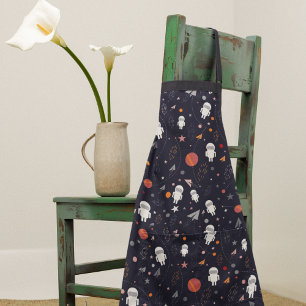 Doodle Astronaut Pattern Apron