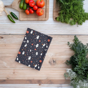 Doodle Astronaut Pattern Kitchen Towel