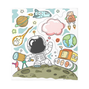 Doodle Astronaut Space Drawing Notepad