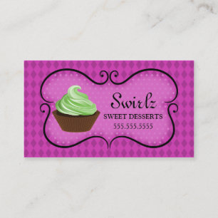 Doodle Banner Cupcake Bakery Business Card