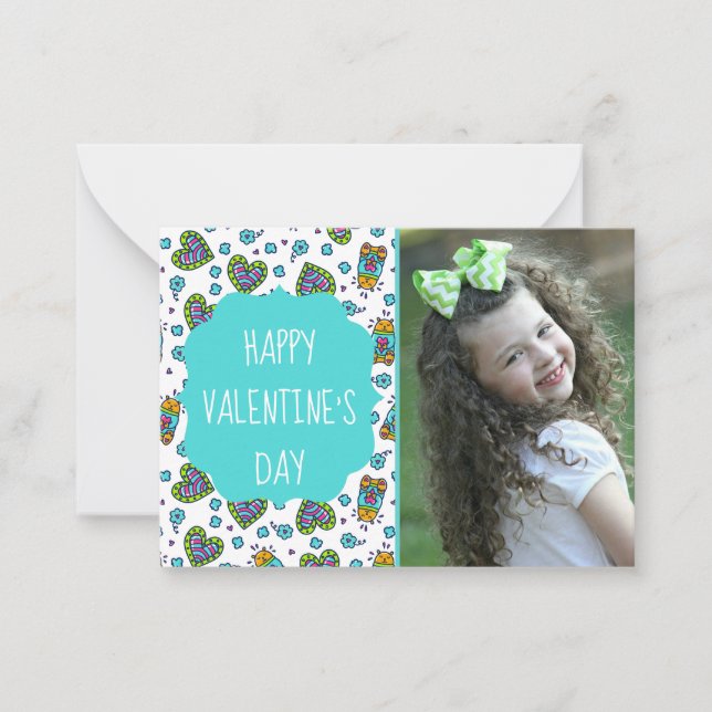Doodle Bears Valentine's Day Custom Carte photo (Devant)