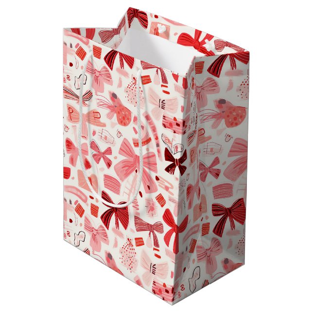 Doodle Bows Medium Gift Bag (Back Angled)