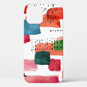 Doodle Brush: Orange Blue iPhone 12 Case