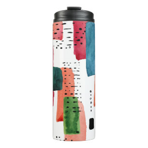 Doodle Brush: Orange Blue Thermal Tumbler