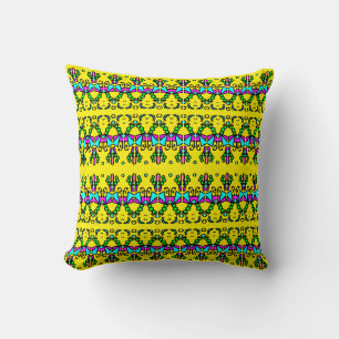 Doodle bug flowers throw pillow