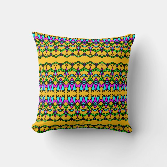 Doodle bug flowers throw pillow (Front)
