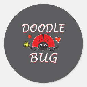 Doodle Bug Funny Doodle Ladybug Classic Round Sticker