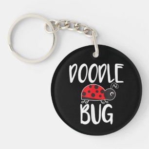 Doodle Bug Ladybug Funny Doodle Keychain