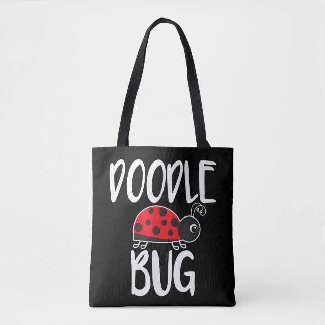 Doodle Bug Ladybug Funny Doodle Tote Bag (Front)