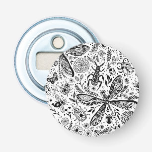 Doodle bugs on dark blue bottle opener
