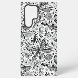 Doodle bugs on dark blue samsung galaxy case