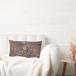 Doodle bugs on mocha brown lumbar pillow