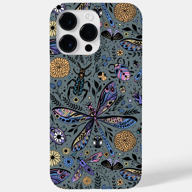 Doodle bugs on slater grey Case-Mate iPhone case (Back)