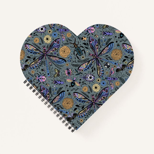 Doodle bugs on slater grey notebook (Front)