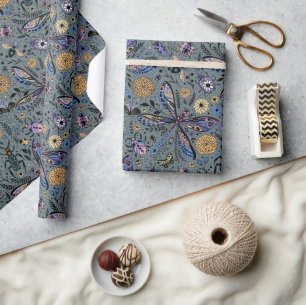 Doodle bugs on slater grey wrapping paper