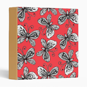 Doodle butterflies pattern binder