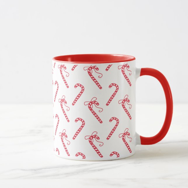 Doodle Candy Cane Pattern Mug (Right)