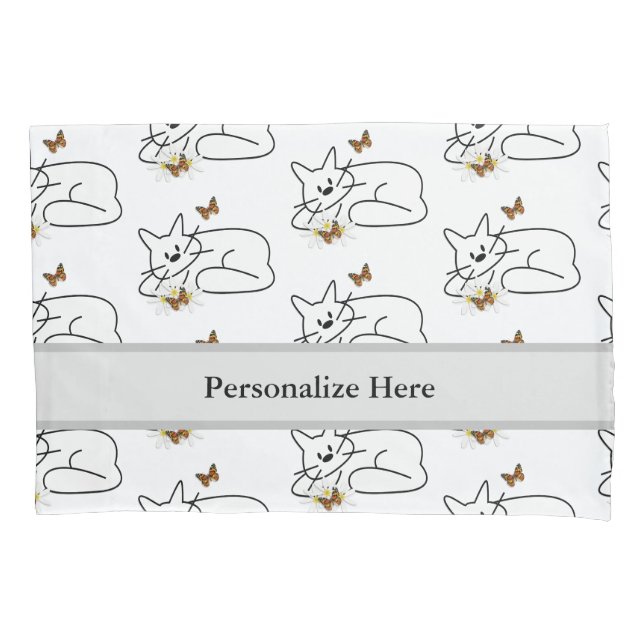 Doodle Cat  Pillowcase (Front)