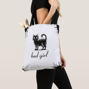 Doodle cat tote bag