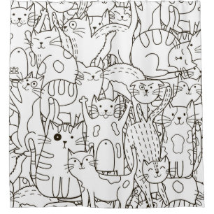 Doodle cats: black and white.