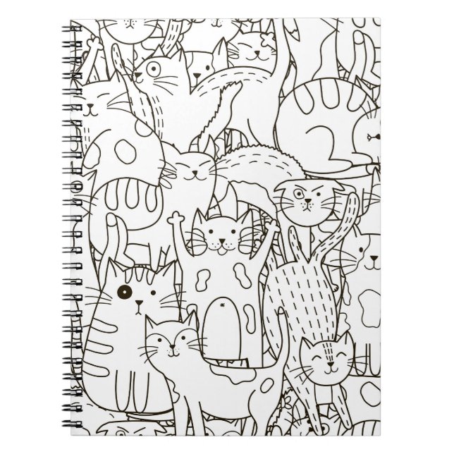 Doodle cats: black and white. notebook (Front)