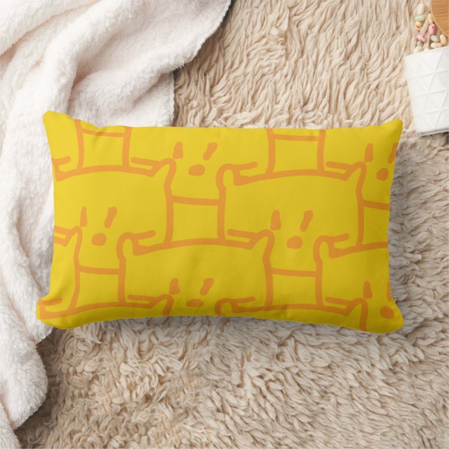 Doodle Cats Lumbar Pillow (Blanket)