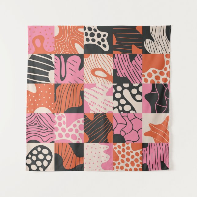 Doodle Cells: Geometric Pattern Design. Tapestry (Front)