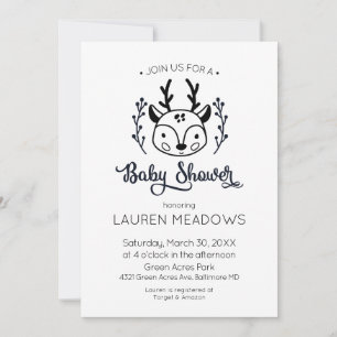 Doodle Cher Baby shower hiver Invitation