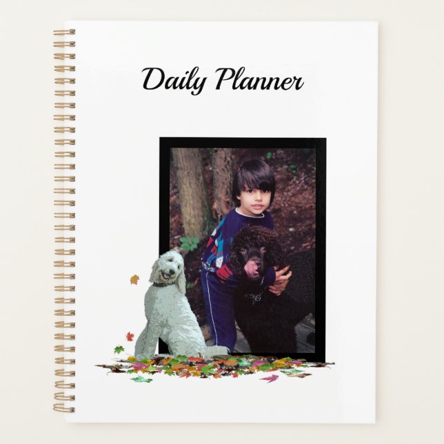Doodle Chien En Feuille Daily Planner Avec Photo (Devant)