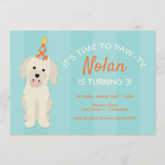 Doodle Chiot Anniversaire Fête Invitation