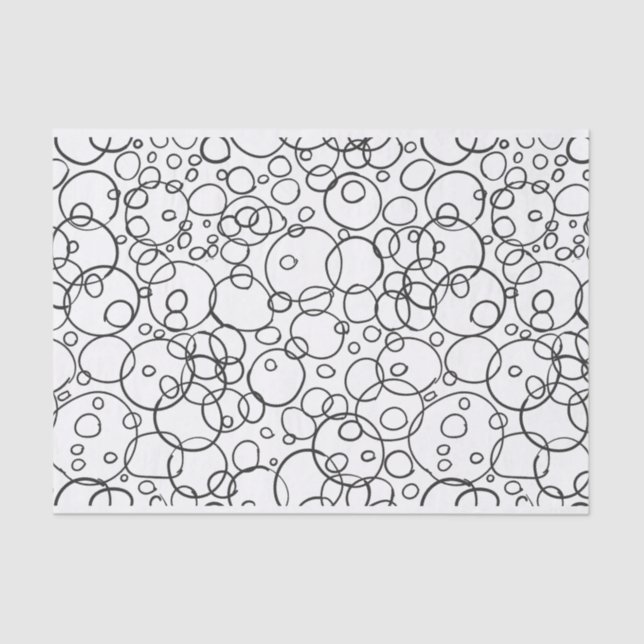 Doodle Circle Scribble Pattern  Tissue Paper (Front)