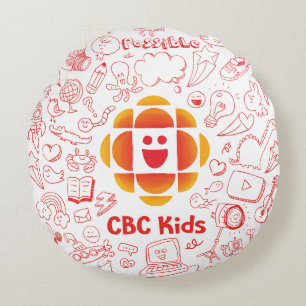 Doodle Cloud Round Pillow