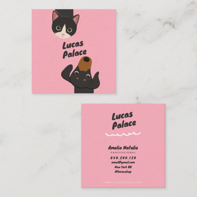 Doodle cute pets business cards (Front/Back)