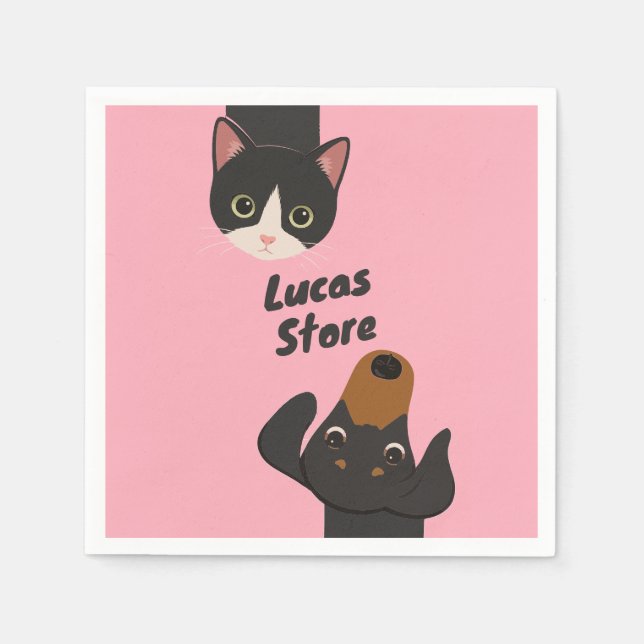 Doodle cute pets napkin (Front)