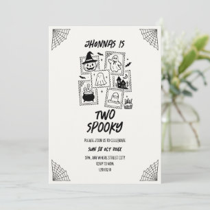Doodle cute spooky birthday halloween invitation