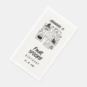 Doodle cute spooky birthday halloween napkin