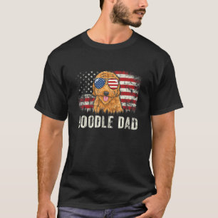Doodle Dad Goldendoodle American Flag Father's Day T-Shirt
