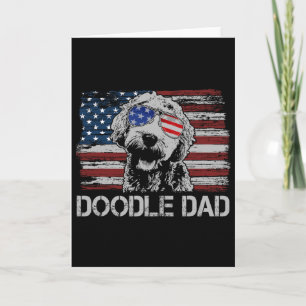 Doodle Dad Goldendoodle Dog American Flag 4th Of J Card