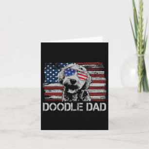Doodle Dad Goldendoodle Dog American Flag 4th Of J Card