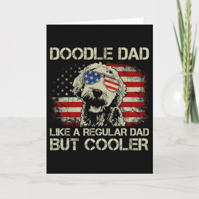 Doodle Dad Goldendoodle Regular Dad But Cooler Ame Card (Front)