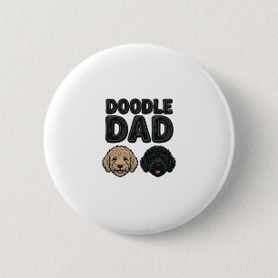Doodle Dad Vintage Dog Dad Shirt Design_1 2 Inch Round Button